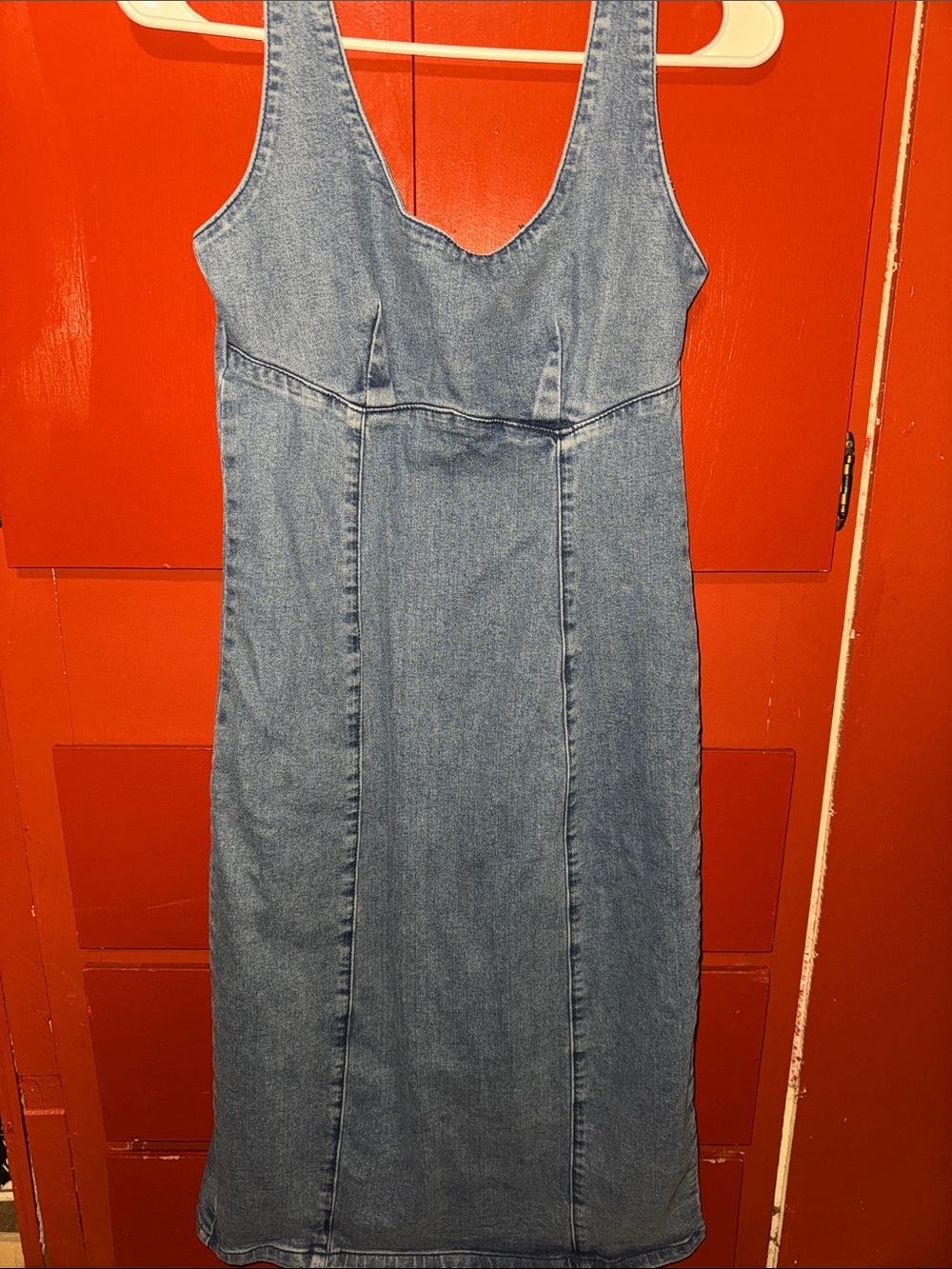 Rue21 Blue Denim Scoop Neck Midi Dress